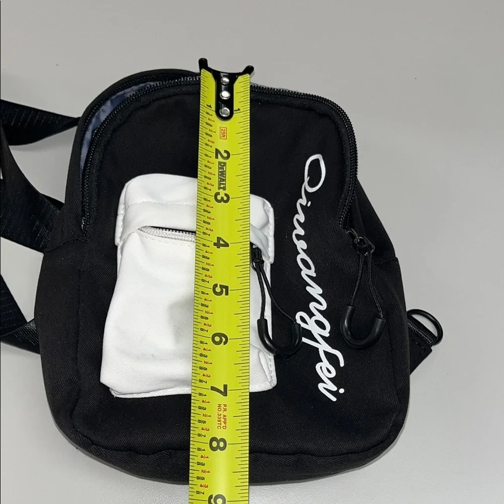 Qiwangfei Black & White Crossbody Sling Bag / Mini backpack